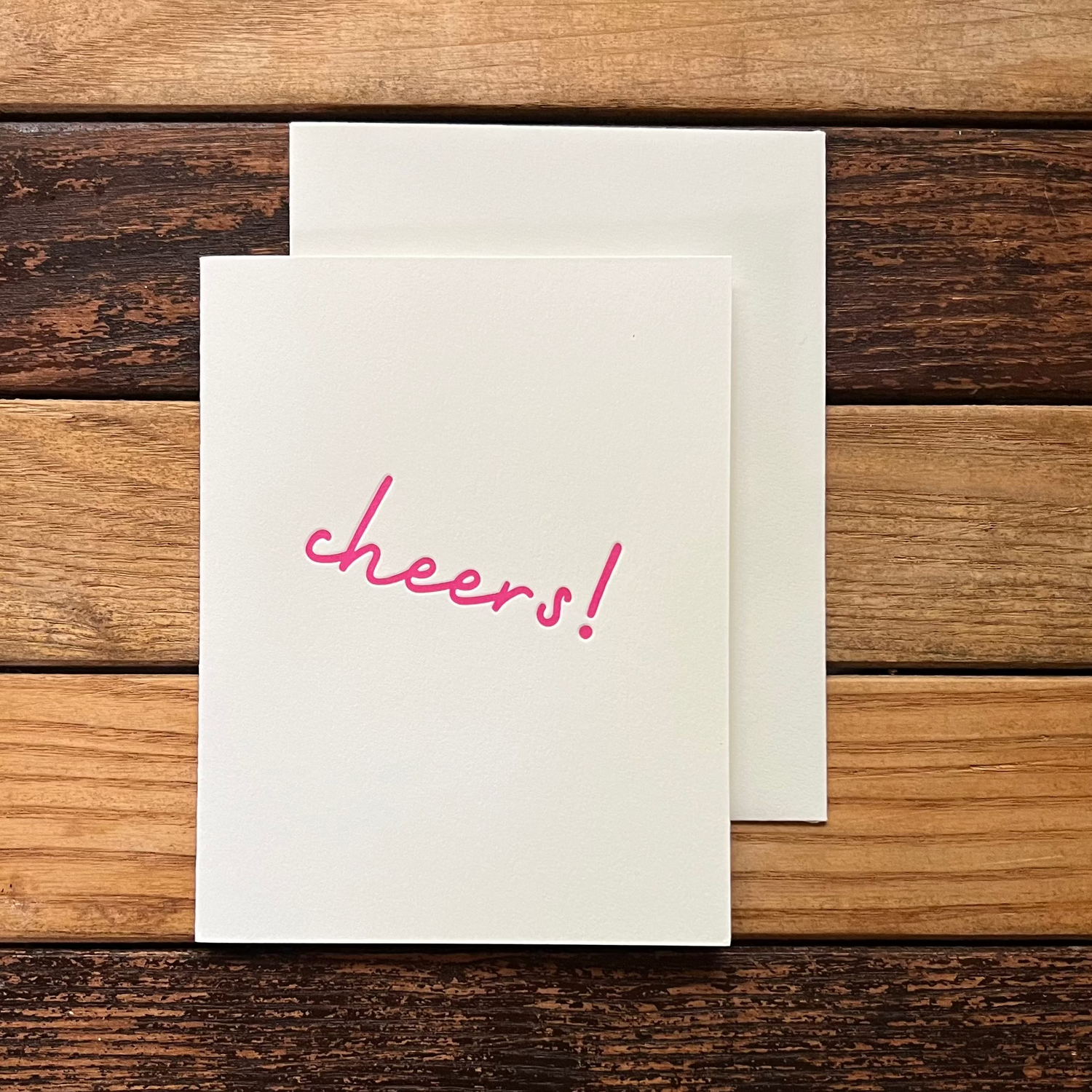 greeting card with pink letters