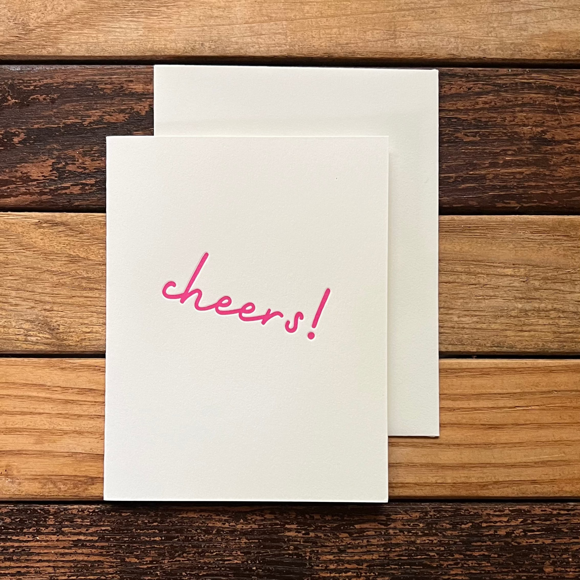 greeting card with pink letters