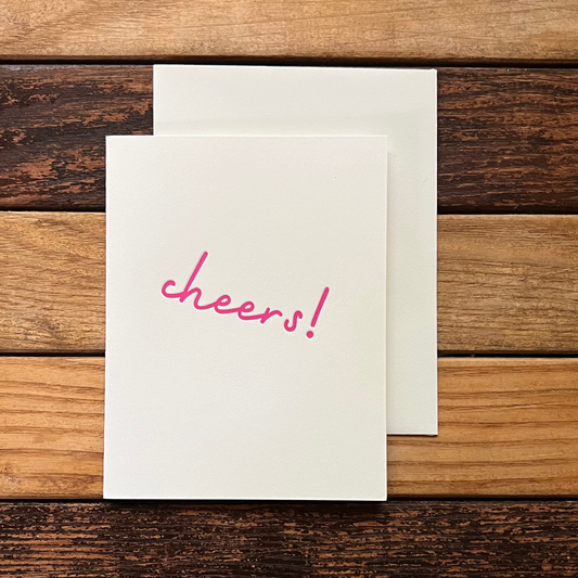 greeting card with pink letters