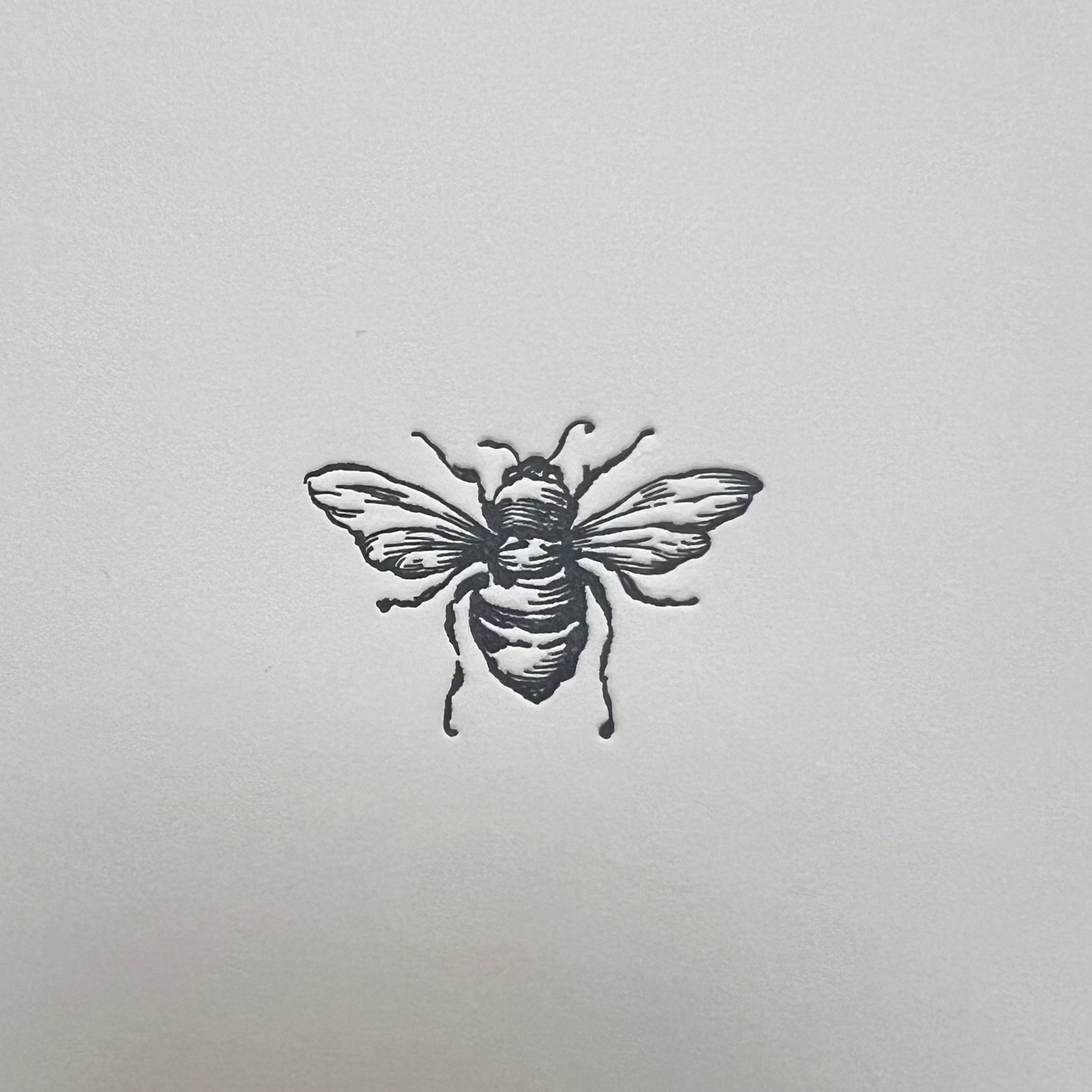 Black and white illustration of a bee on a white background