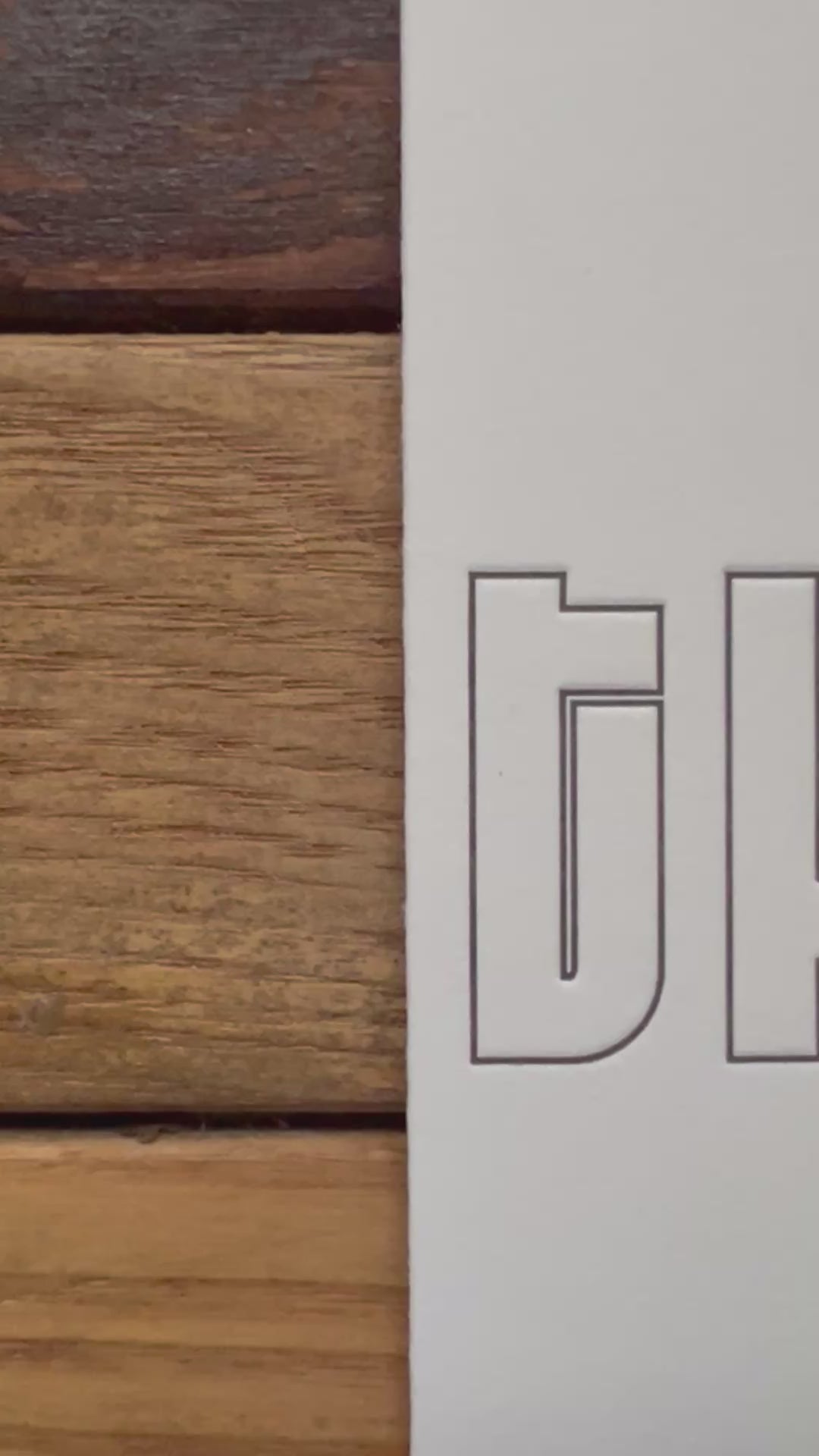 slow mo pan of modern thanks card